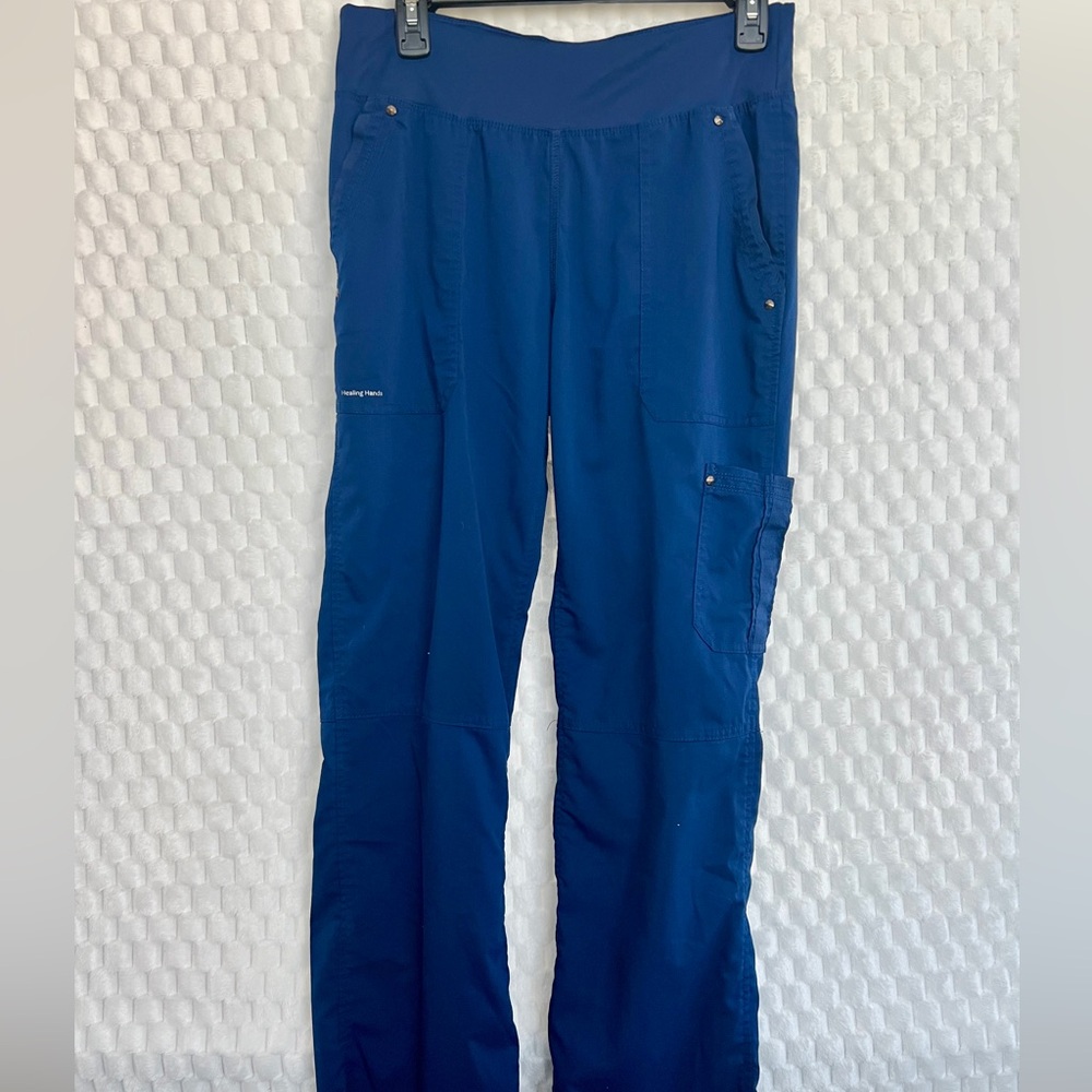Healing Hands Cargo Scrub Pants in Caribbean Blue Size Small